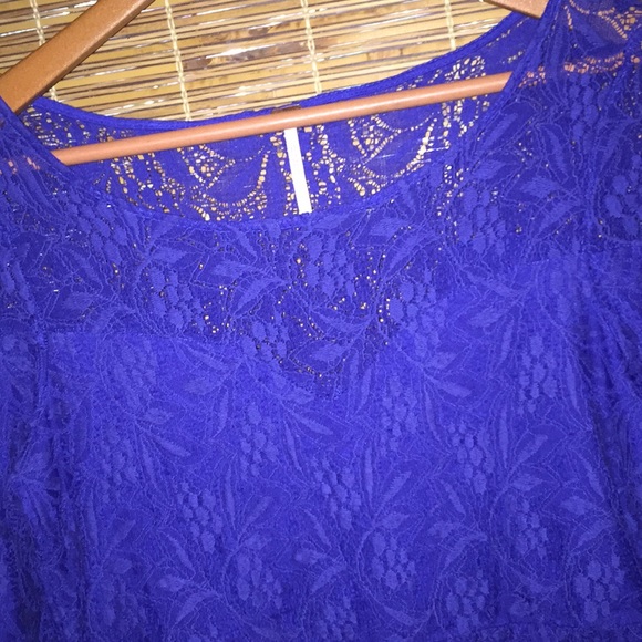 Free People Cobalt Blue Shake It Up Lace Dress SP - Picture 4 of 8